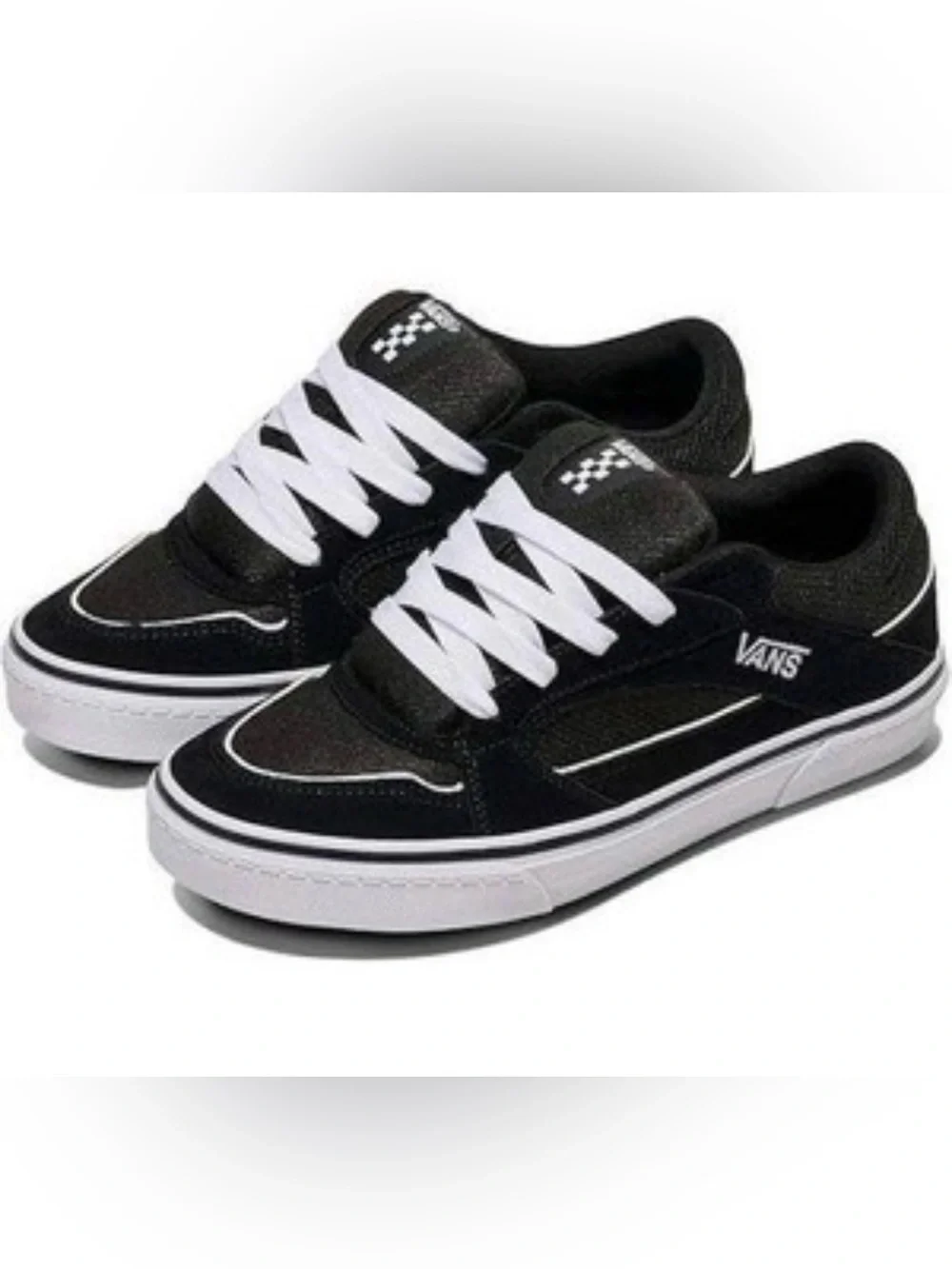 Vans Mens Colson Black White Suede Mesh Retro Look Size 9 Lace Up Skate Sneakers